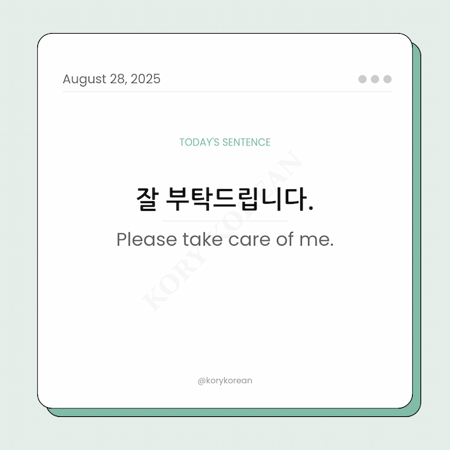 How to say Please take care of me in Korean