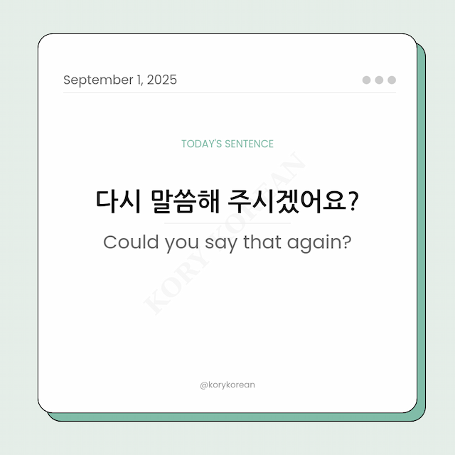 How to say Could you say that again? in Korean